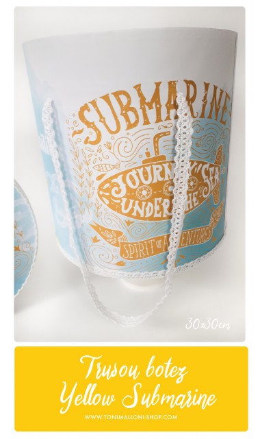 Trusou botez brodat pentru baieti cu submarinul galben, Yellow Submarine 4